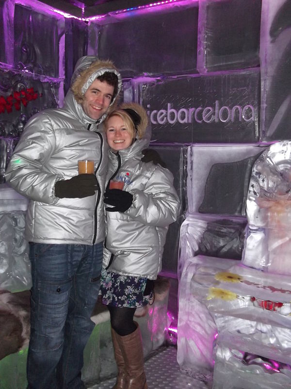At the Ice Bar in Barcelona